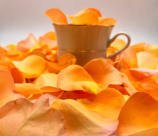 Tea Cup and Rose Petals